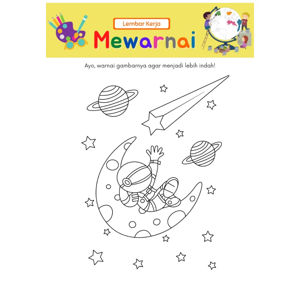 Jual lembar kerja mewarnai / lembar sketsa mewarnai / gambar sketsa