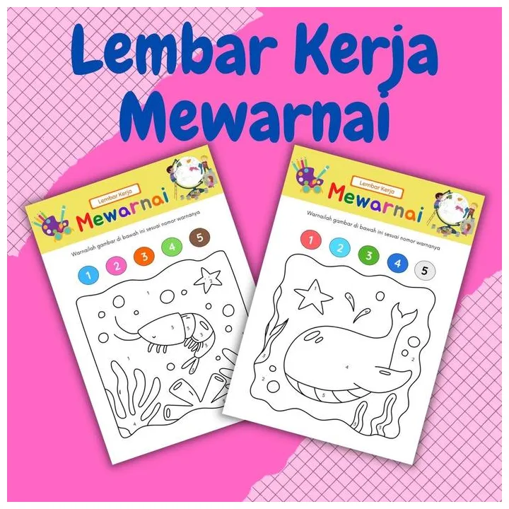 Jual lembar kerja mewarnai / lembar sketsa mewarnai / gambar sketsa
