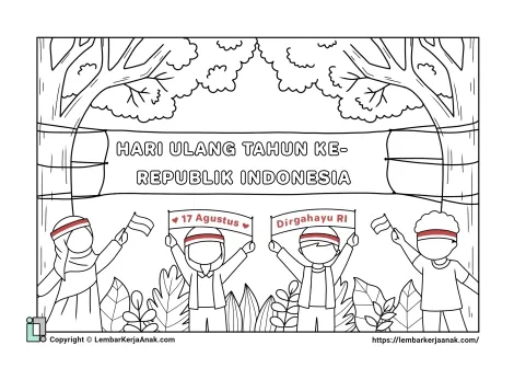 Mewarnai gambar 17 agustus untuk tk riset