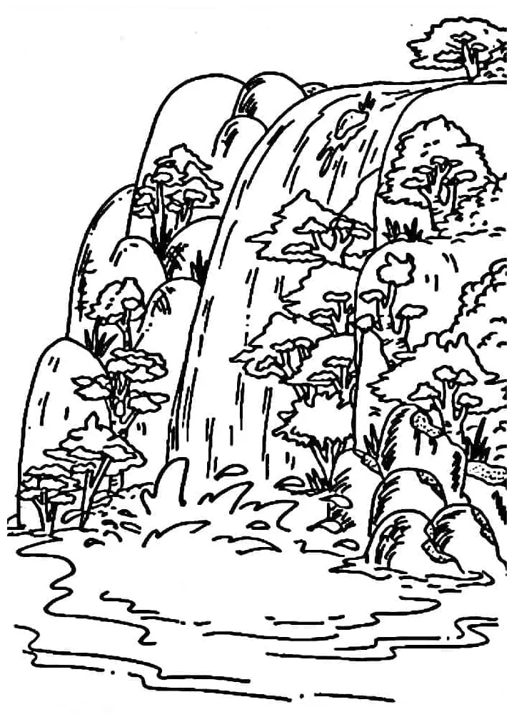 Pemandangan air terjun yang keren