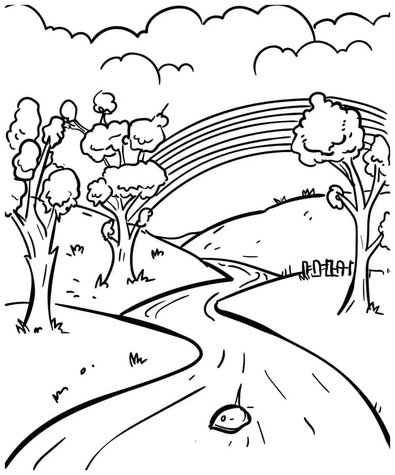 Landskap dengan pelangi