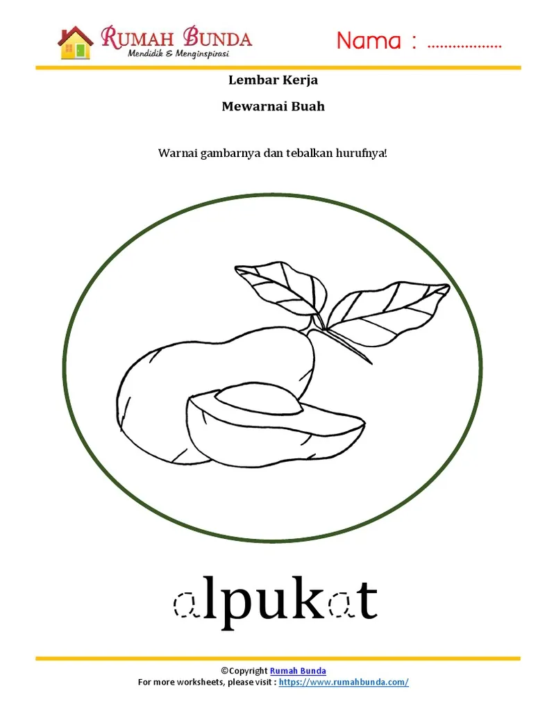 Mewarnai Buah Alpukat | PDF