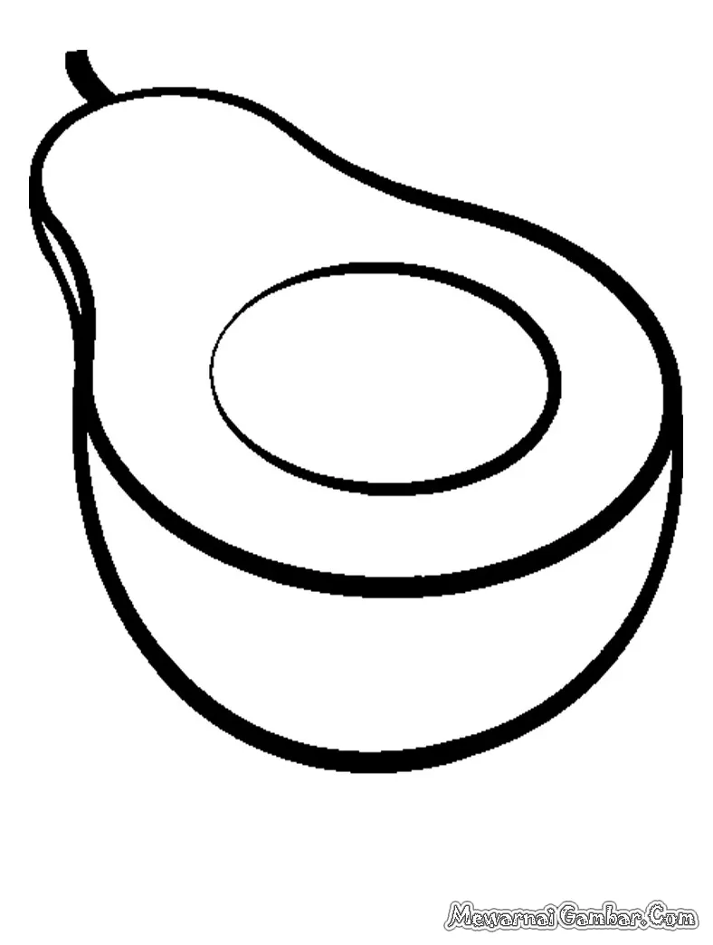 Gambar Mewarnai Buah Alpukat Gratis | Mewarnai Gambar