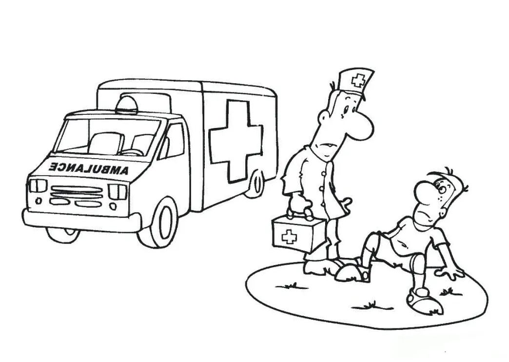 Ambulans dan dua orang