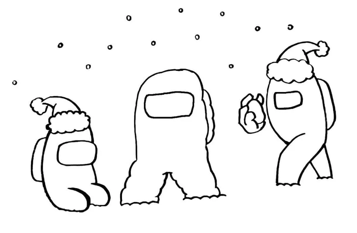 Among us kulit santa claus di musim dingin