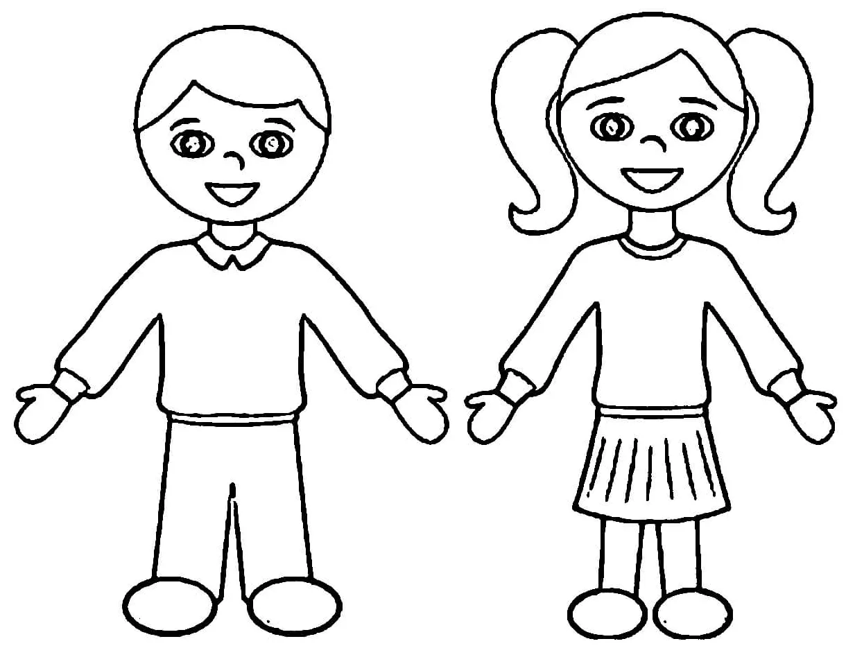Anak laki-laki dan perempuan yang lucu
