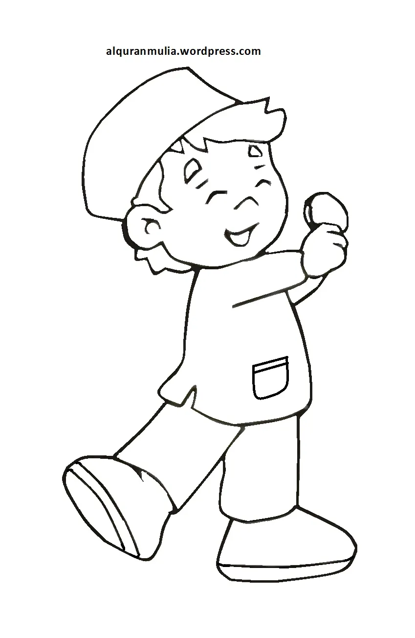 Detail mewarnai gambar anak laki laki koleksi nomer 8