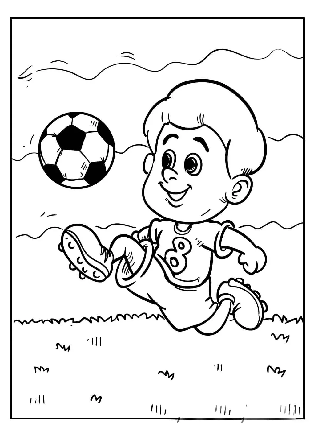 Anak laki-laki bermain sepak bola