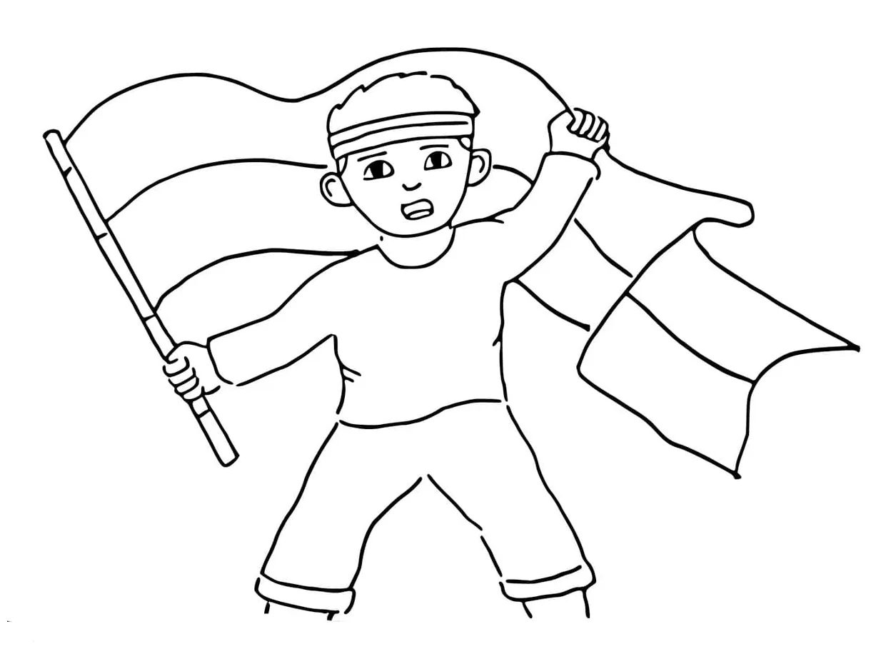Anak laki-laki di hari pahlawan