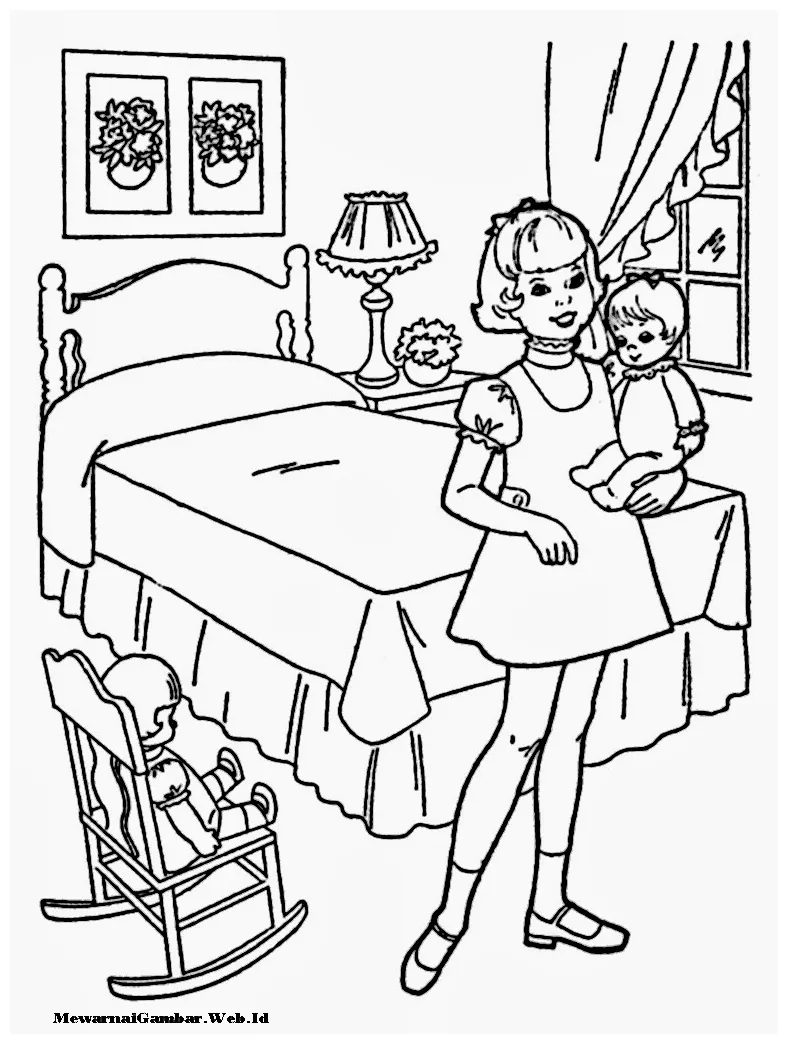 Gambar mewarnai Mewarnai gambar anak perempuan mewarnai gambar mewarnai siap cetak