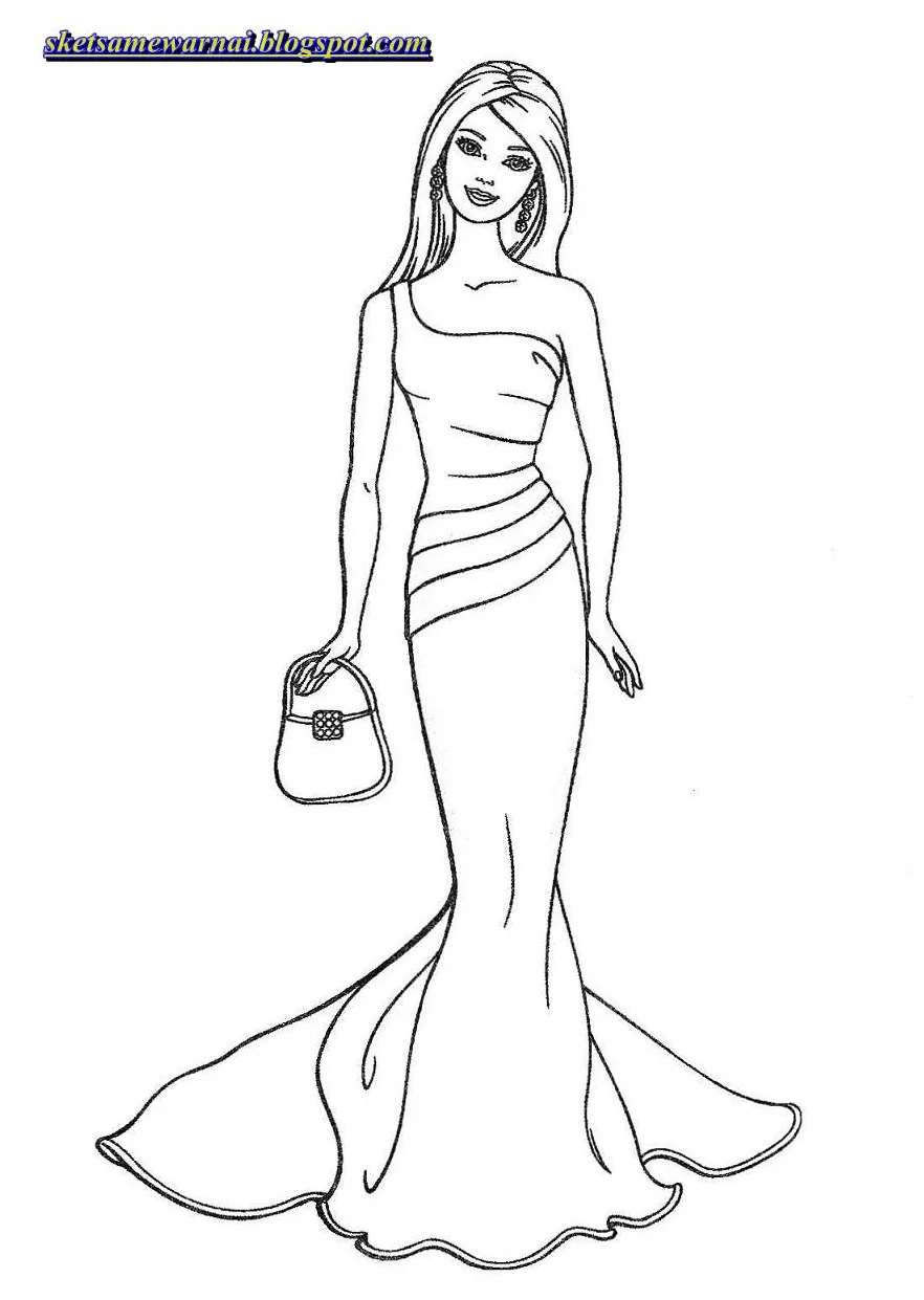 Sketsa mewarnai gambar anak perempuan sketsa mewarnai