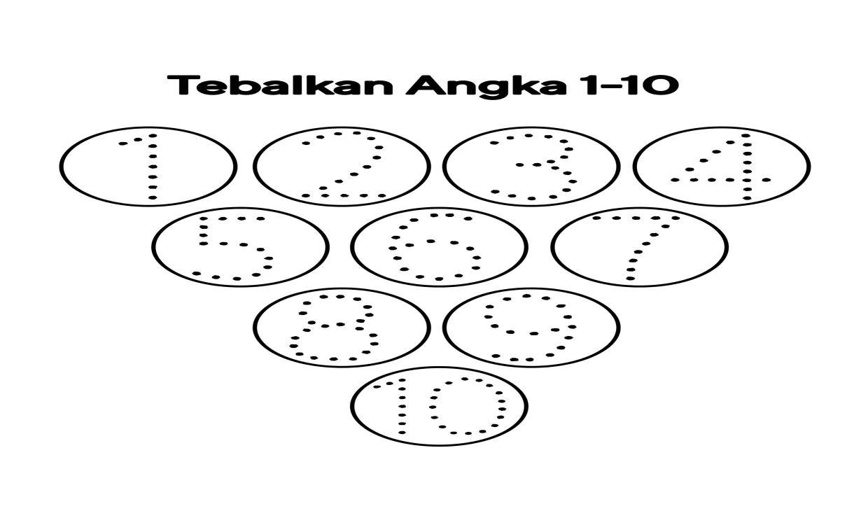 Mewarnai angka 1 10