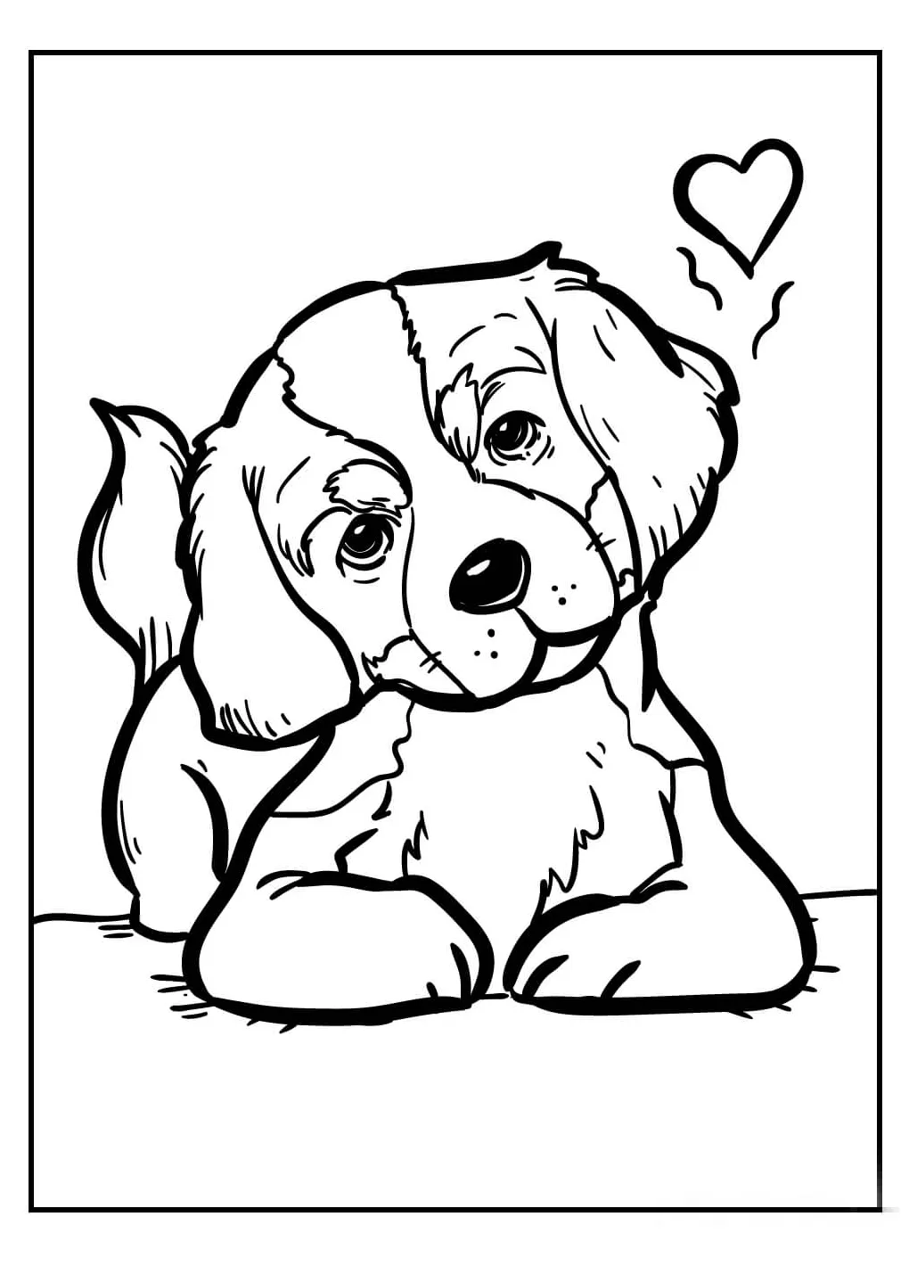 Menggambar anjing berbaring