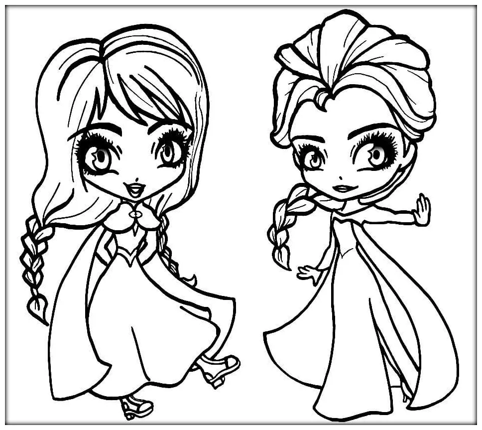 Anna dan elsa chibi
