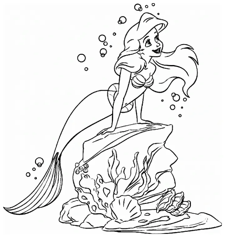 Gambar mewarnai princess ariel 48+ koleksi gambar