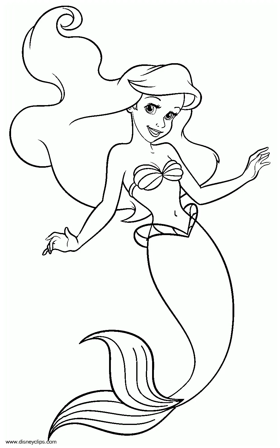 Mewarnai gambar princess ariel 51+ koleksi gambar