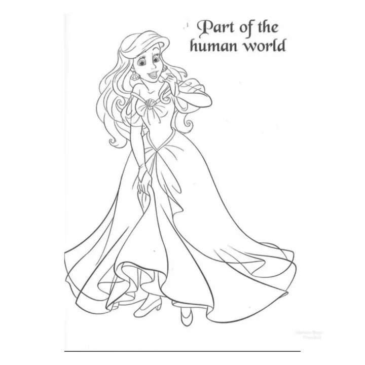 Detail mewarnai gambar princess ariel koleksi nomer 28