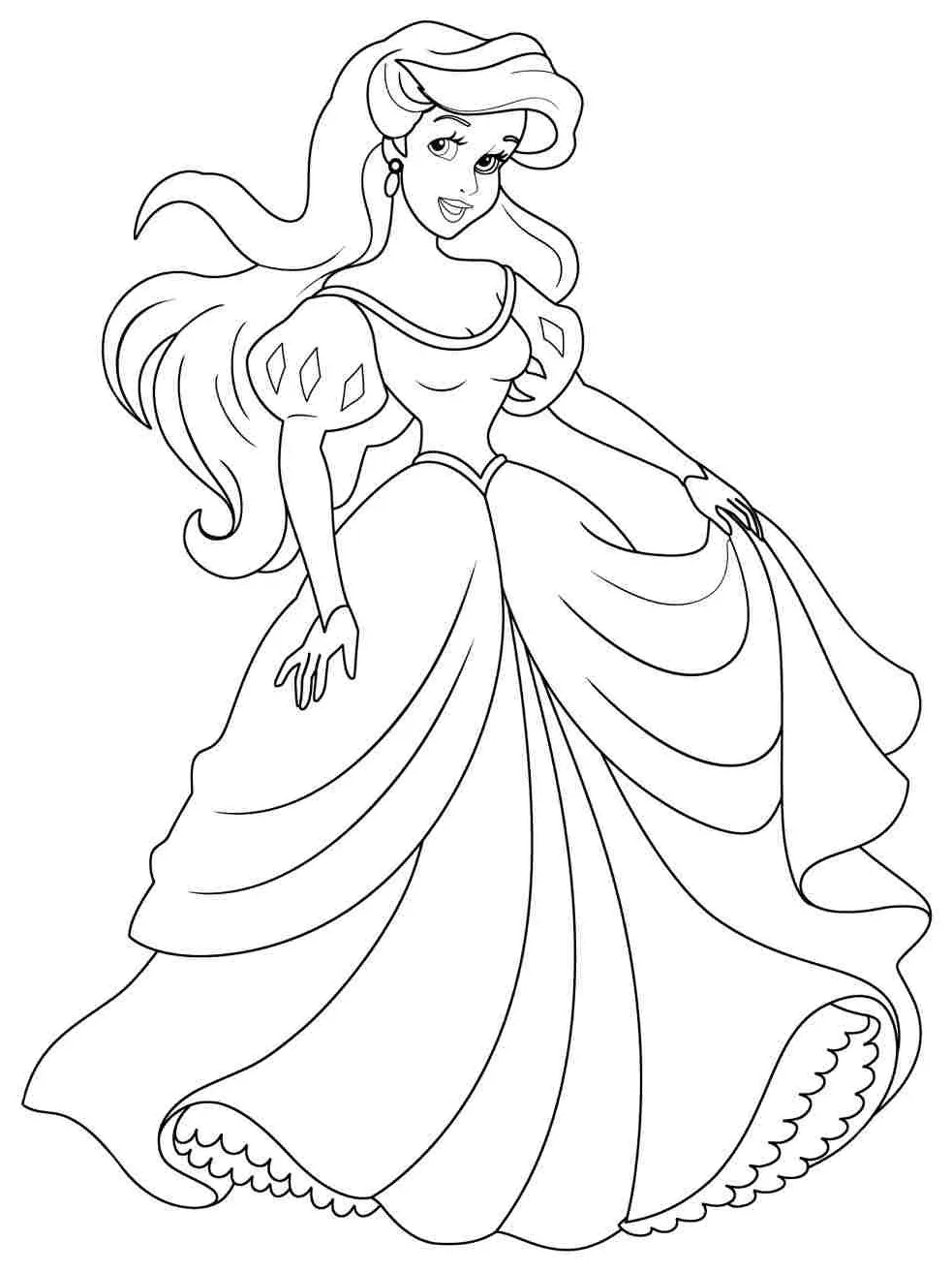 Ragam contoh 30+ gambar mewarnai disney ariel kataucap