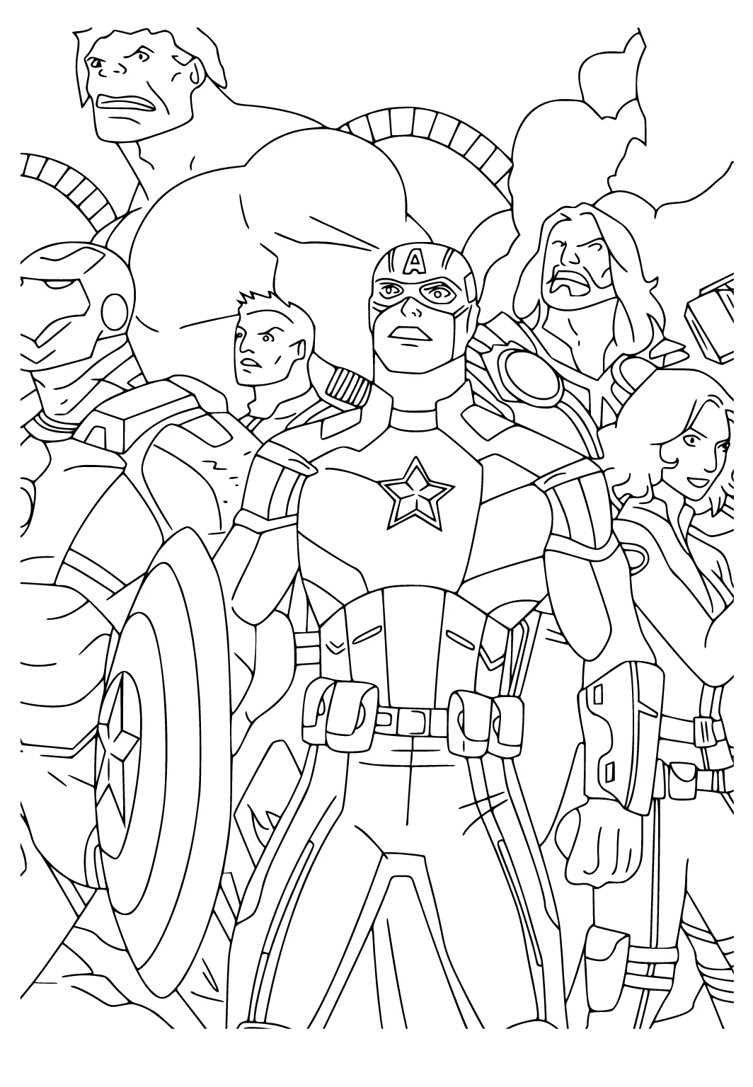 Dapat dicetak gratis avengers karakter mewarnai gambar untuk dewasa dan