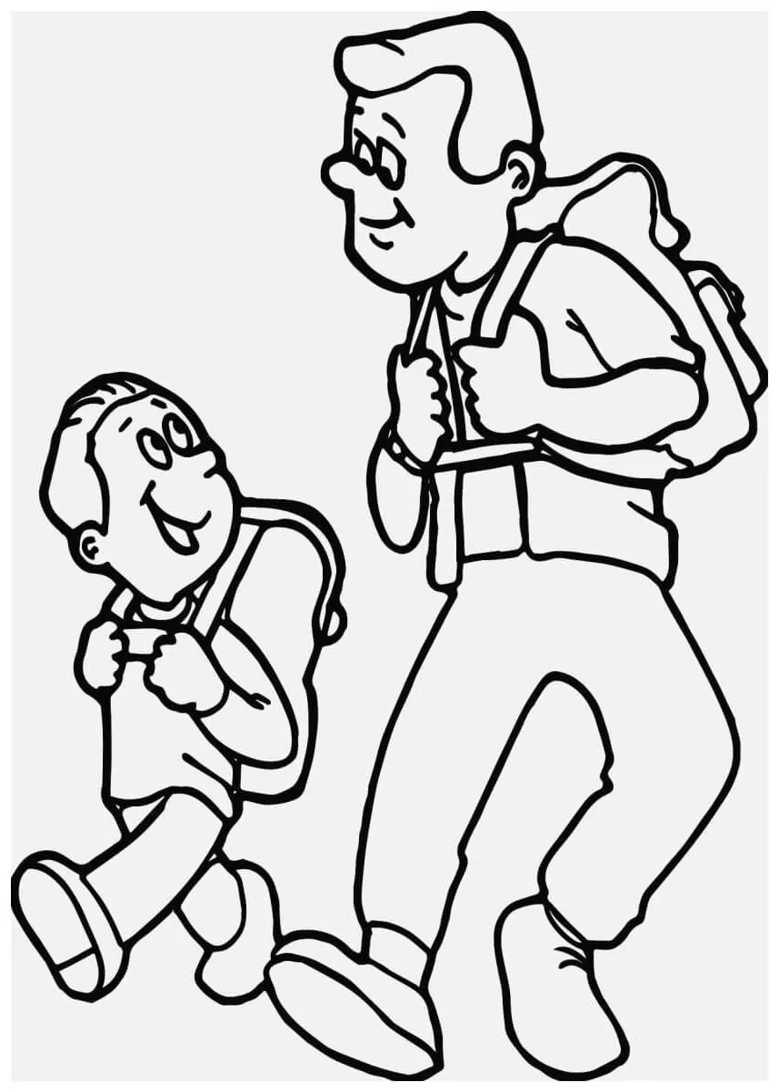 Ayah dan anak berjalan
