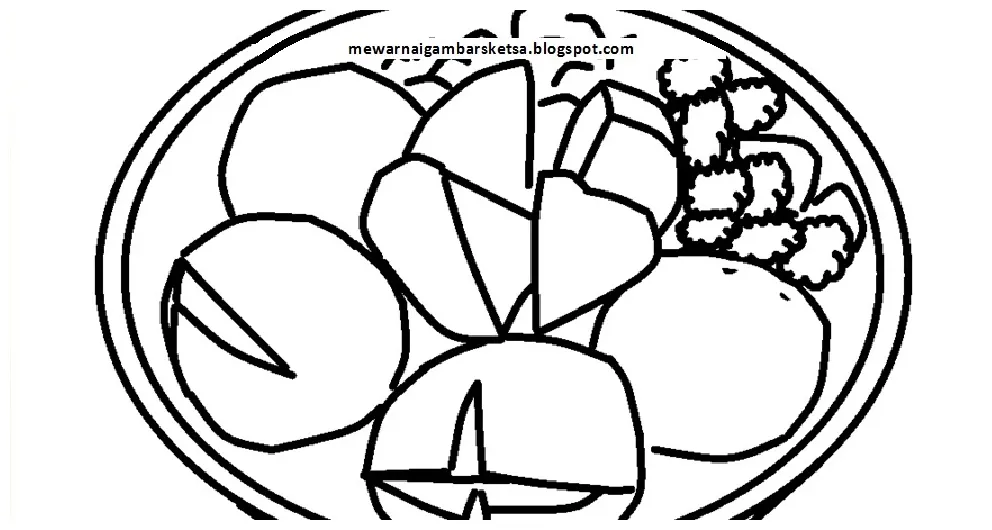 Gambar mewarnai Mewarnai gambar mewarnai gambar sketsa bakso 1 siap cetak
