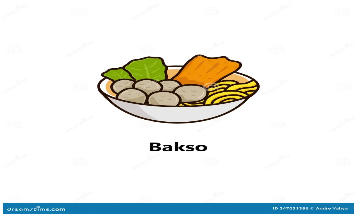 Bakso indonesian traditional food vector illustration. stock
