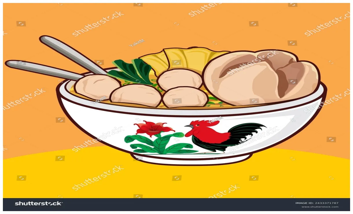 Bakso meatball vector indonesian food stock vector