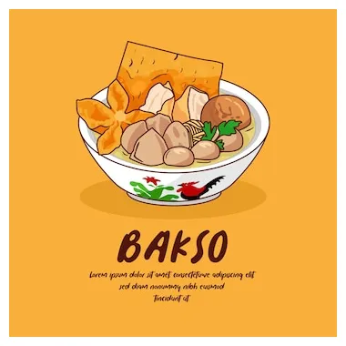 Premium vector hand drawn indonesia traditional food bakso illustration