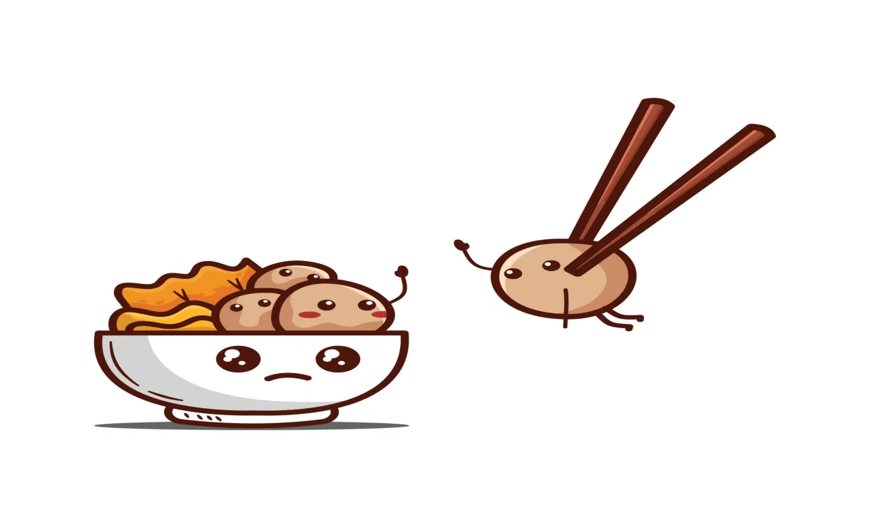 Cute Bakso indonesian Food Illustration Hand Drawn Style 16186767