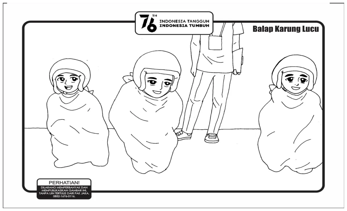 Mewarnai lomba balap karung