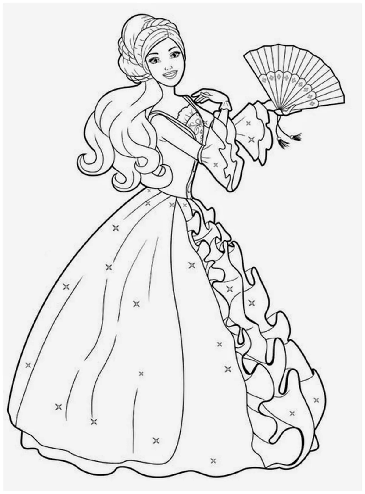 Gambar barbie mewarnai