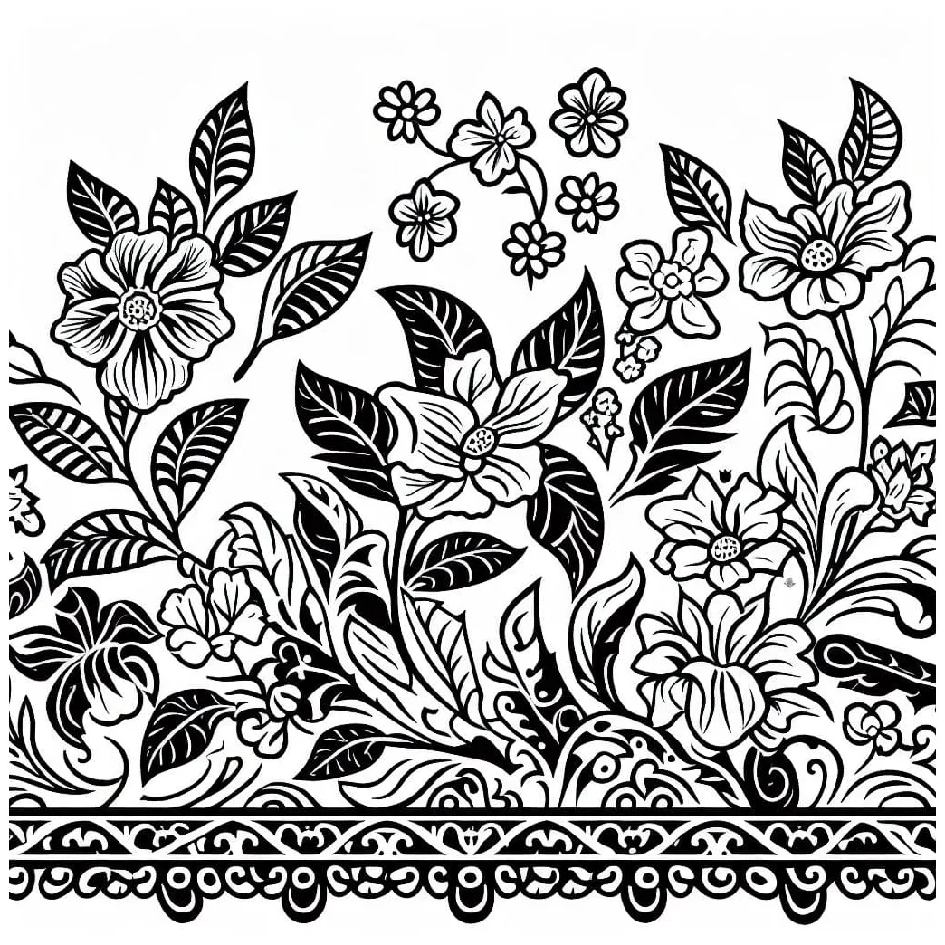 Batik dengan bunga