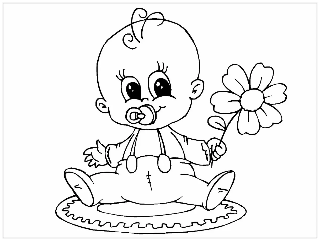 Bayi dengan bunga