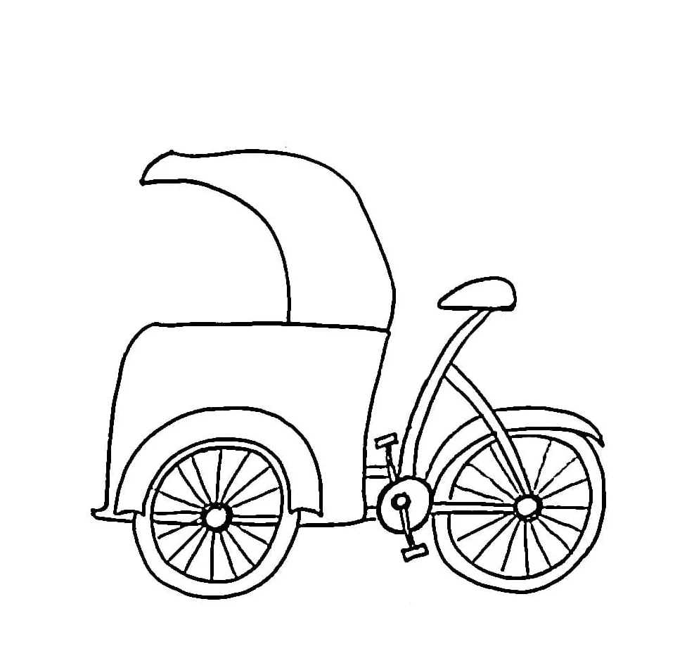 Menggambar becak sederhana