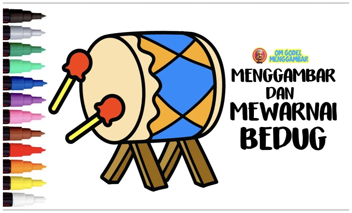 Mewarnai gambar bedug 55+ koleksi gambar