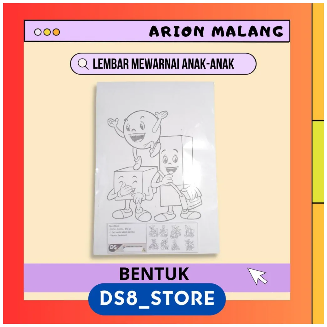 Jual lembar mewarnai anak-anak [bentuk] shopee indonesia