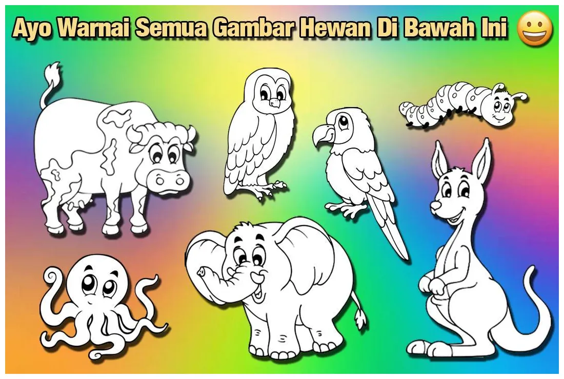 Detail gambar binatang mewarnai koleksi nomer 38