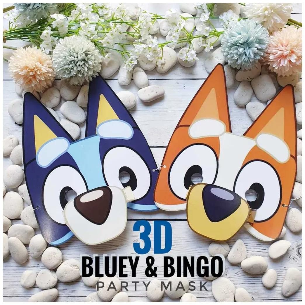 Jual bluey topeng pesta mask birt ay aksesoris ulang tahun props