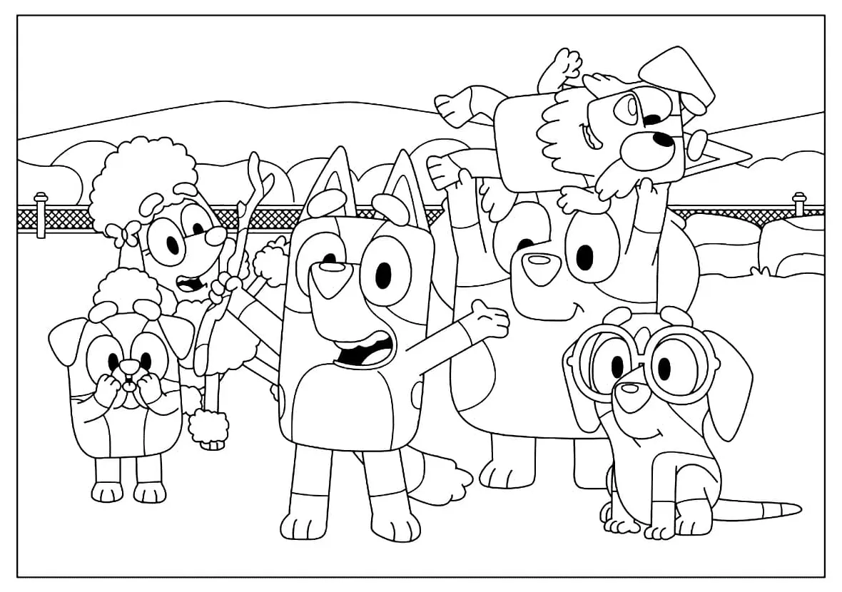 Bluey free printable coloring page download, print or color online