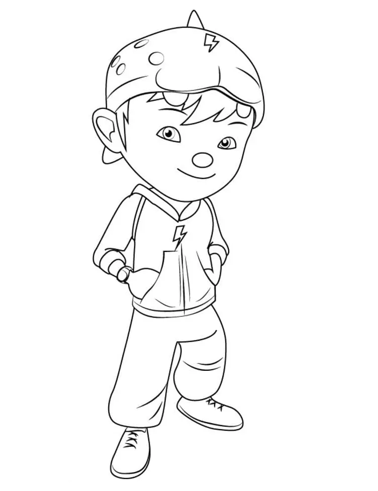 Boboiboy tersenyum