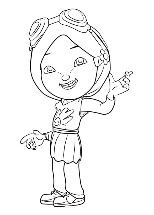 Gambar mewarnai Yaya dari boboiboy siap cetak