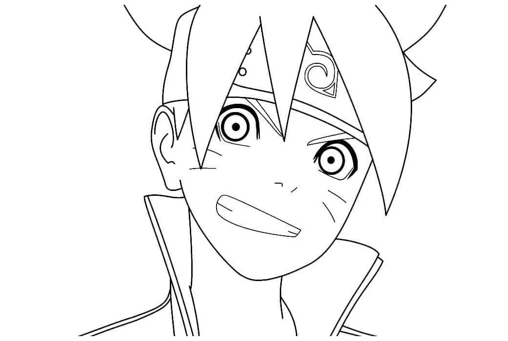 Gambar mewarnai Boruto lucu siap cetak