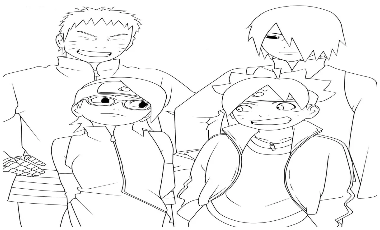 Dua orang tua dengan boruto dan sadara