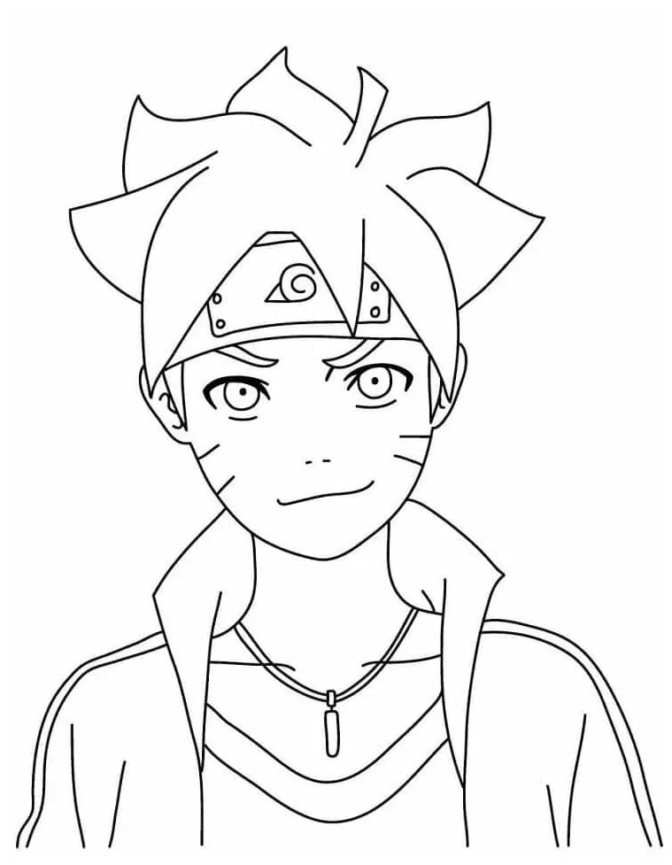 Boruto tersenyum