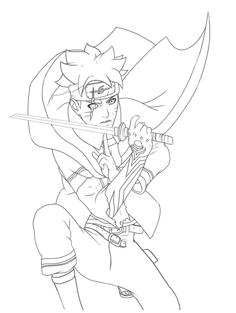 Boruto dengan pedang