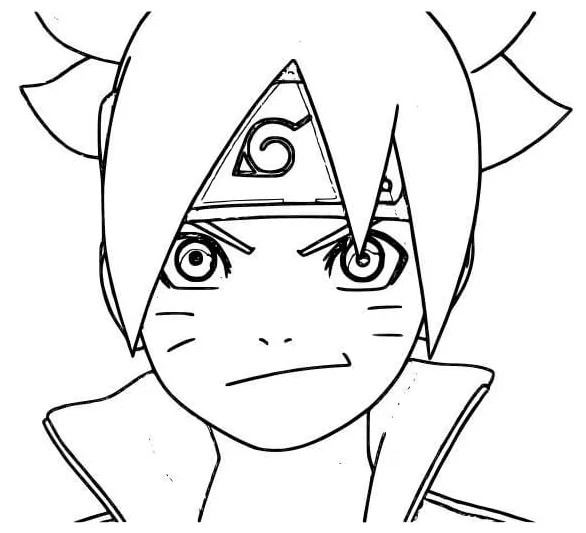 Wajah boruto tersenyum