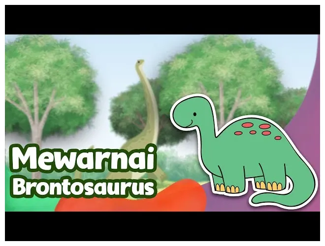 Menggambar bersama mombi mewarnai gambar dinosaurus brontosaurus