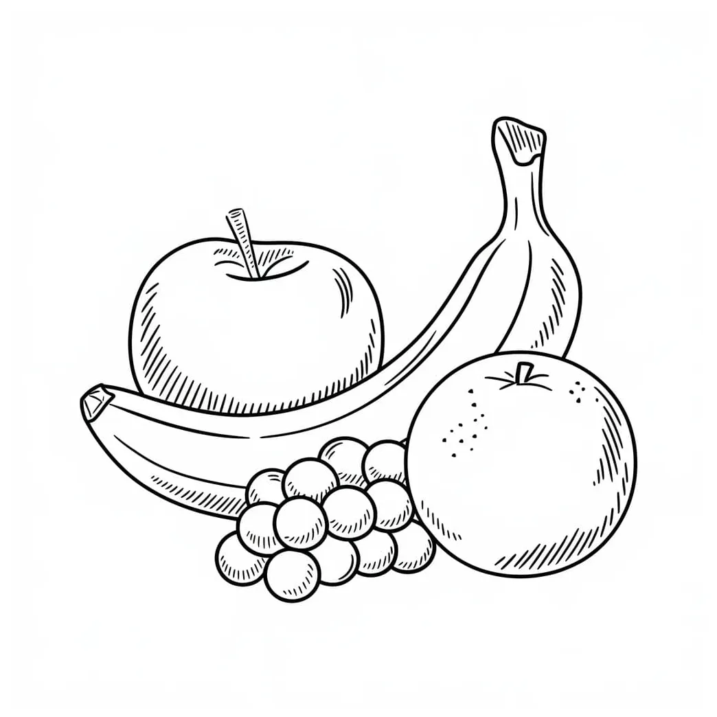 Sketsa buah sederhana