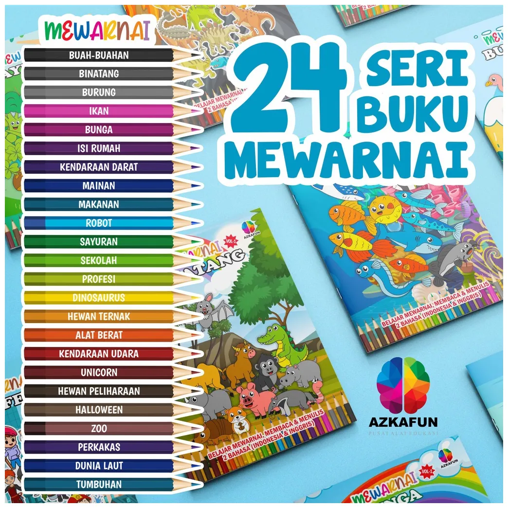 Jual paket 24 buku mewarnai vol 1 buku mewarnai anak shopee indonesia