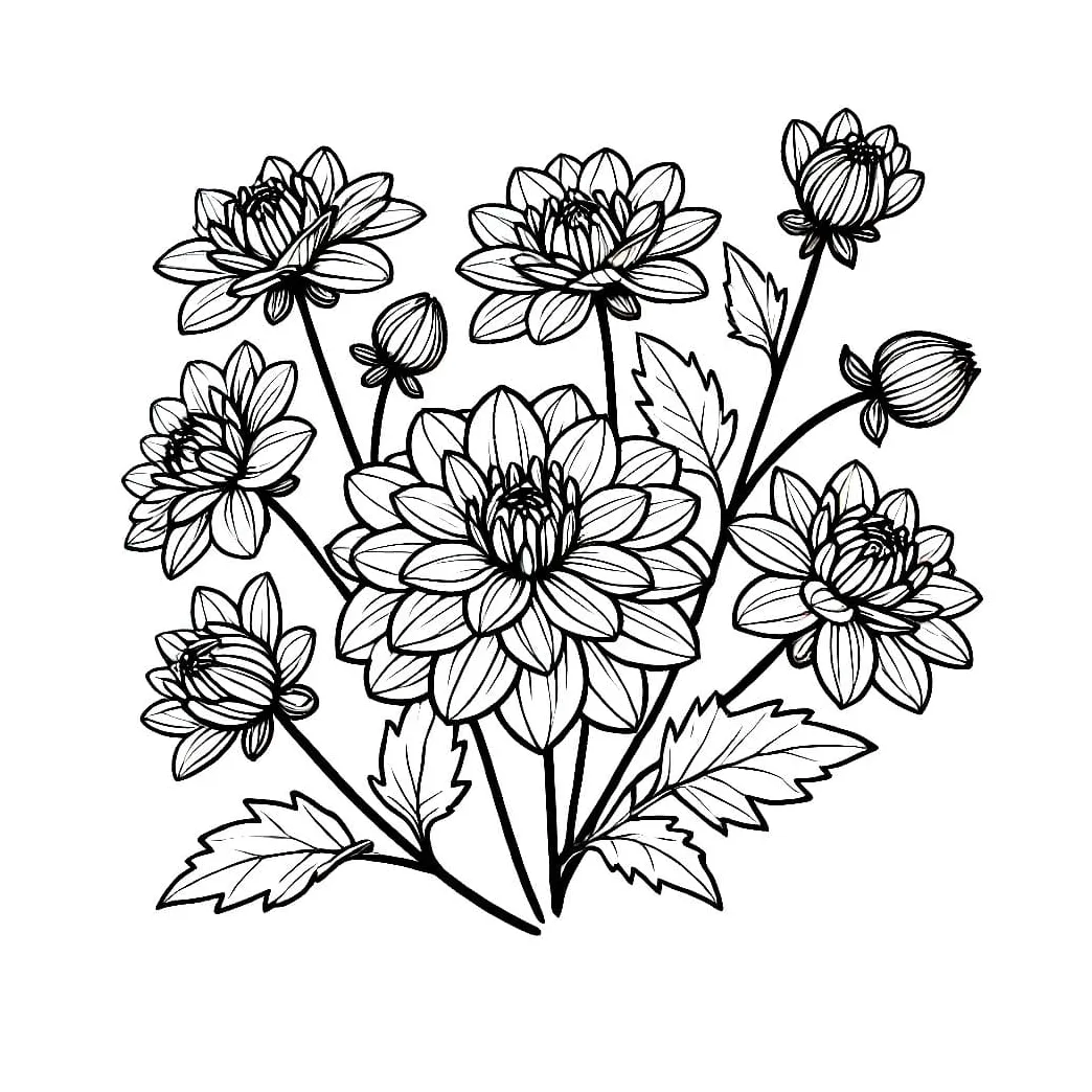 Gugusan bunga dahlia